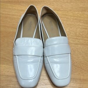 Michael Kors White Leather Penny Loafers Womens